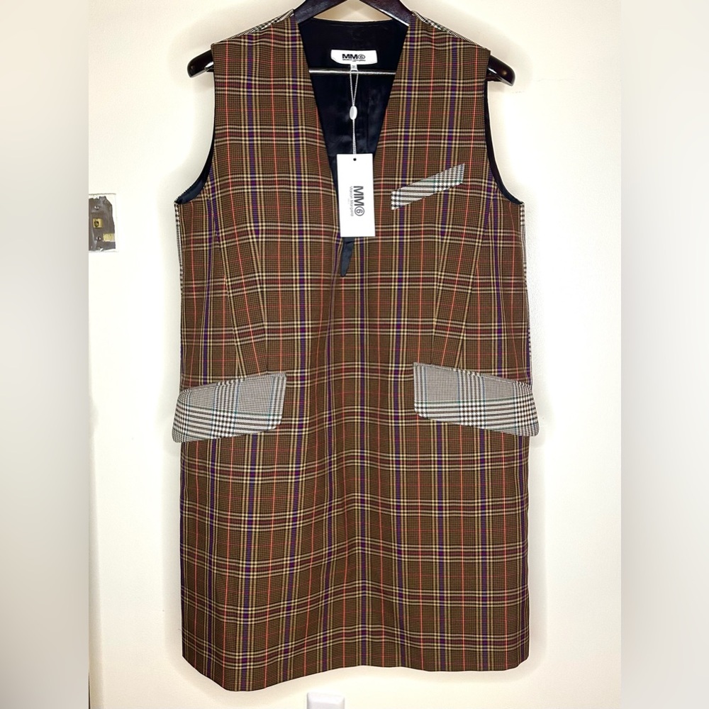 MM6 Maison Margiela Mixed Plaid Dress 42